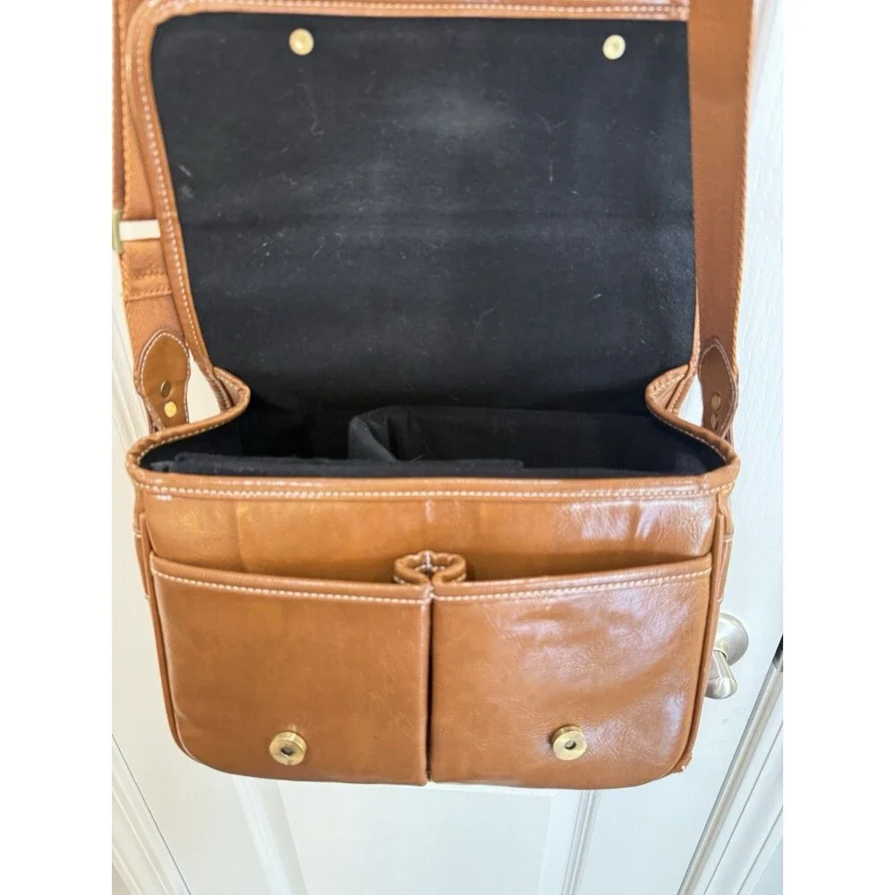 PU Leather Waterproof Vintage DSLR Camera Shoulder Bag Messenger Bag Partition
